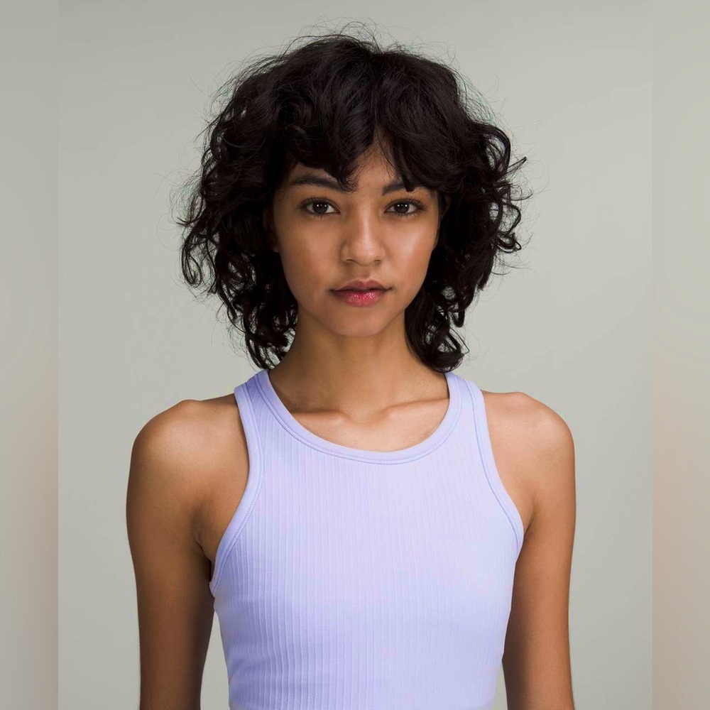 lululemon * NWT 8 * ebb to street ribbed cropped racerback tank pastel blue